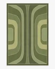 185' x 275' | Machine Washable Runner Rug | Kid & Pet Friendly | Indoor Rug | Jonathan Adler Paradox Green Rug | Ruggable