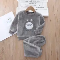 在飛比找ETMall東森購物網優惠-冬季珊瑚絨寶寶男孩保暖套裝睡衣