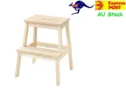IKEA BEKV NATURAL Solid Aspen Wooden Step Stool Ladder Chair Garage
