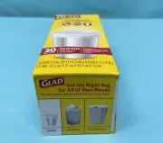 GLAD, Small Trash Bags, Home & On the Go, 4 Gallons 15.1L, 30 Bags, New,
