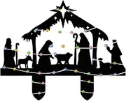 Nativity Scene Stakes,Acrylic Nativity Scene Lawn Decoration with Light | Nativity Scene Outdoor Lawn Decoration for Home, Yard, Garden