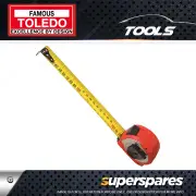 Toledo Measuring Tape Wide Blade Steel Metric 5m Stop Lock Function Heavy Duty