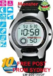 CASIO WATCH LW-200-1 LW200 LW-200-1AVDF LW-200-1AV RP$69.95 12-MONTH WARRANTY