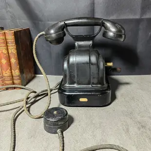 戰敗國日本老式沖電氣手搖電話機 民國老上海磁石電話電機金屬殼