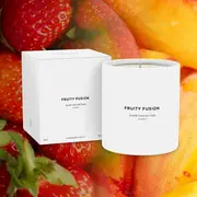 Fruity Fusion - Signature Collection - Strawberry, Peach & Vanilla Scented Soy Candle 55hr Burn
