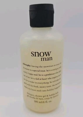 PHILOSOPHY Shampoo Shower Gel & Bubble Bath 180ml Snow Man Xmas Gift
