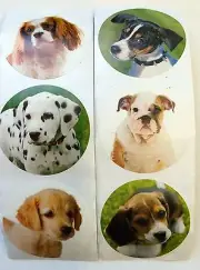 25 Dog Puppy Stickers Party Favors Teacher Supply #2 Dalmatian beagle bulldog