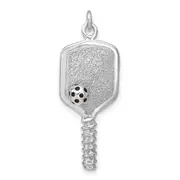 Sterling Silver Enamel Pickleball Charm