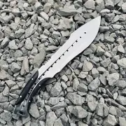 Handmade 1095 High Carbon Steel Knife High-Polished Blade Black Micarta Handle