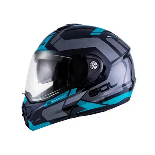 【SOL Helmets】SM-6P複合可掀式安全帽 (前衛者_黑/綠) ｜ SOL安全帽官方商城