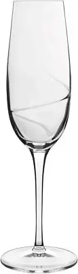 Luigi Bormioli Aero 8 oz Flutes Sparkling Wine Glasses, Set of 6, Clear