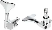 TOGEVAL 4pcs 2l2r Bass Tuning Pegs Machine Heads Tuners Zinc Alloy Silver Bass Guitar Accessory