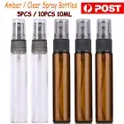 10X 10ml Refillable Glass Spray Bottles Atomiser Sprayer Essential Perfume Oils