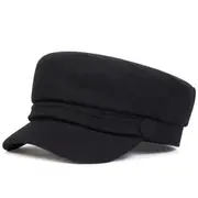 Solid Color Imitation Wool Military Hat Unisex Cadet Sunscreen Cap For Outdoor Sports