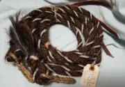Mane Horse Hair Split Reins w Rawhide Connectors--8 feet 1/2" dia., Pattern Z3