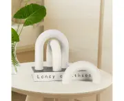 3 Pcs Wood Arch Shelf Decor Accents for Coffee Table Decor,Farmhouse Boho Decor,Bedroom Office Desk Modern Home Decor (White)