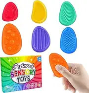 Fidget Toys, Sensory Stones, Stress Relief, Worry Stone, Stress Relief Toy, Sensory Stone, Fidget Toys, Anti Stress Toy, Sensory Game for Stress, Anxiety, ADHD & Autism, Pack of 6