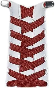 [PUGONGYIN] No Tie Shoe Laces New 8 mm Wide Flat Elastic Laces With Fashion Metal Press Button Tieless Shoelaces For Adults and Kids Trainers Boots, One Size Fits All