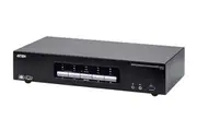Aten Desktop KVMP Switch 4 Port Triple Display 4k DisplayPort w audio Cables Included 2x USB Port Selection Via Front Panel