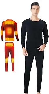 [IMYOGI] Cozy Smart Heating Underwear Set Womens Mens, 8-Zones USB Electric Winter Hunting Gear Heated Shirt Pants with 3 Heating Levels