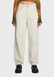 [BDG] Corduroy Logan Cinch Back Pants - Winter White