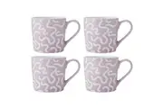 4PK Mikasa 360ml Textured Purple Swirl Coffee Mug Cup Stoneware Drinkware Purple