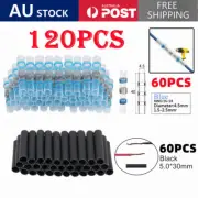 120PCS Heat Shrink Butt Connector Solder Sleeve Butt Splice Wire Terminals Boat