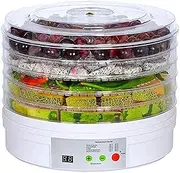 Fruit Dryer Dehydration Food Dehydrator Fruit Vegetable Herb Meat Drying Machine Food Dryer Dried Fruit Machine 5 Trays LCD Touch Display, Easy to Clean, 110/220V