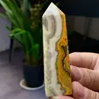 61G Natural Bumblebee Jade Quartz Square Pointed Stone Pillar Healing