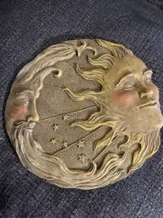 Moon Sun Star Wall Hanging Plaque Celestial Stepping Stone Yard Art Garden Decor