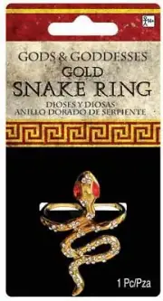 Gold Snake Ring Cleopatra Egyptian Fancy Dress Halloween Adult Costume Accessory