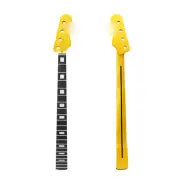 DIY Yellow Finished P Bass Guitar Neck 21 Fret Rosewood Fretboard Block Inlay