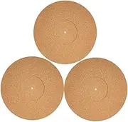 Garneck Vinyl Record Player Accessories 3 Pack Cork Record Mats Turntable Pads Anti-Vibration