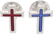 MOBUTOFU 2pcs Cross Brooch Pin Lapel Pin for Men Elegant Religious Unique Decorative Chaplain Badge