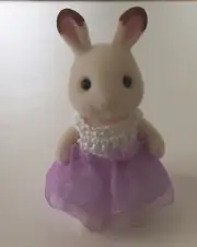 Handmade Crochet White Purple Tulle Dress - Sylvanian Families/Calico Critters