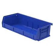 30232 AkroBins Plastic Storage Bins, Space-Saving Stackable Bins, Garage Blue