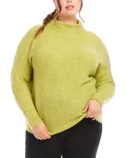Karen Kane Plus Turtleneck Boucle Sweater