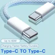 2m USB-C to USB-C Cable - Durable Nylon Braided, Fast Charging & Data Sync - NEW