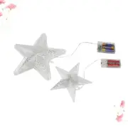 2 Pcs Star Table Light Colorful LED Lights Clear Tree Topper