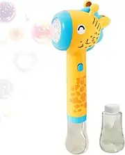 Animal Bubble Blower Wand - Giraffe Bubble Machine Maker with Light - 10 Hole Light Up Giraffe Bubble Wands, Automatic Bubble Machine Maker, Electric Bubble Maker Boys Girls Gift Foccar