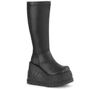 Demonia STOMP-200 Women's Wedge Platform Stretch Knee High Boot Size 11