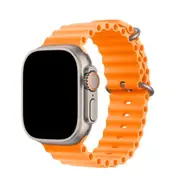 49mm/46mm/45mm/44mm - Orange Silicone Ripple Strap for Apple Watch , Compatible with Apple Watch Ultra 1&2, Series 10/9/8/7/6/SE/5/4/3/2/1 [WTAGEN0149]