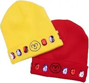 [Super Smalls] Snowball Fight Beanie Hat Set Red, Yellow, Red, Yellow, 6 Years