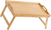 DOITOOL Foldable Bamboo Laptop Desk Computer Stand for Bed Stylish Serving Tray for Work Breakfast Comfort