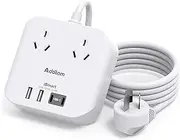 Addtam Power Board with USB C, Travel Powerboard with 2 Outlets and 4 USB Ports(2 USB C), Non Surge Protector Power Strip with 1.2M Extension Cord Cruise Home Office Travel Essentials Accessories