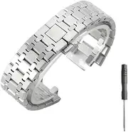 [KTGTCMPBMK] Men's Solid Stainless Steel Watchbands Fit For AP Royal Oak 15400 15500 With Buckle And Concave-Convex Design Accessories