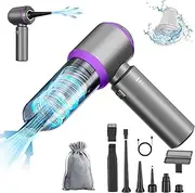 Car Vacuum Cleaner, Handheld Vacuum, Mini Vacuum Cordless, Cordless Vacuum Cleaner for Car, 4-in-1 20000PA High Power Portable Rechargeable Vacuum Cleaner with Brushless Motor, Air Blower (Sliver)