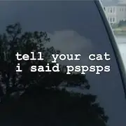 H&S Tell Your Cat I Said Pspsps Car Vinyl Decal Sticker | Car | Motorcycle | Truck | Laptop | Any Smooth Surface | Size: 5" (White)