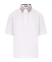 Brunello Cucinelli Sequin Button-Up Polo Shirt S,XS,L,M white
