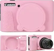 [Supmay] Camera Case for Canon PowerShot SX740/ SX730 Digital Camera, Soft Silicone Protective Bag Removable Lens Cover, Silicone Cover Rubber Soft Camera Case, Pink